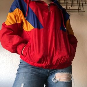 Color block ❤️quarter zip windbreaker💛💙
